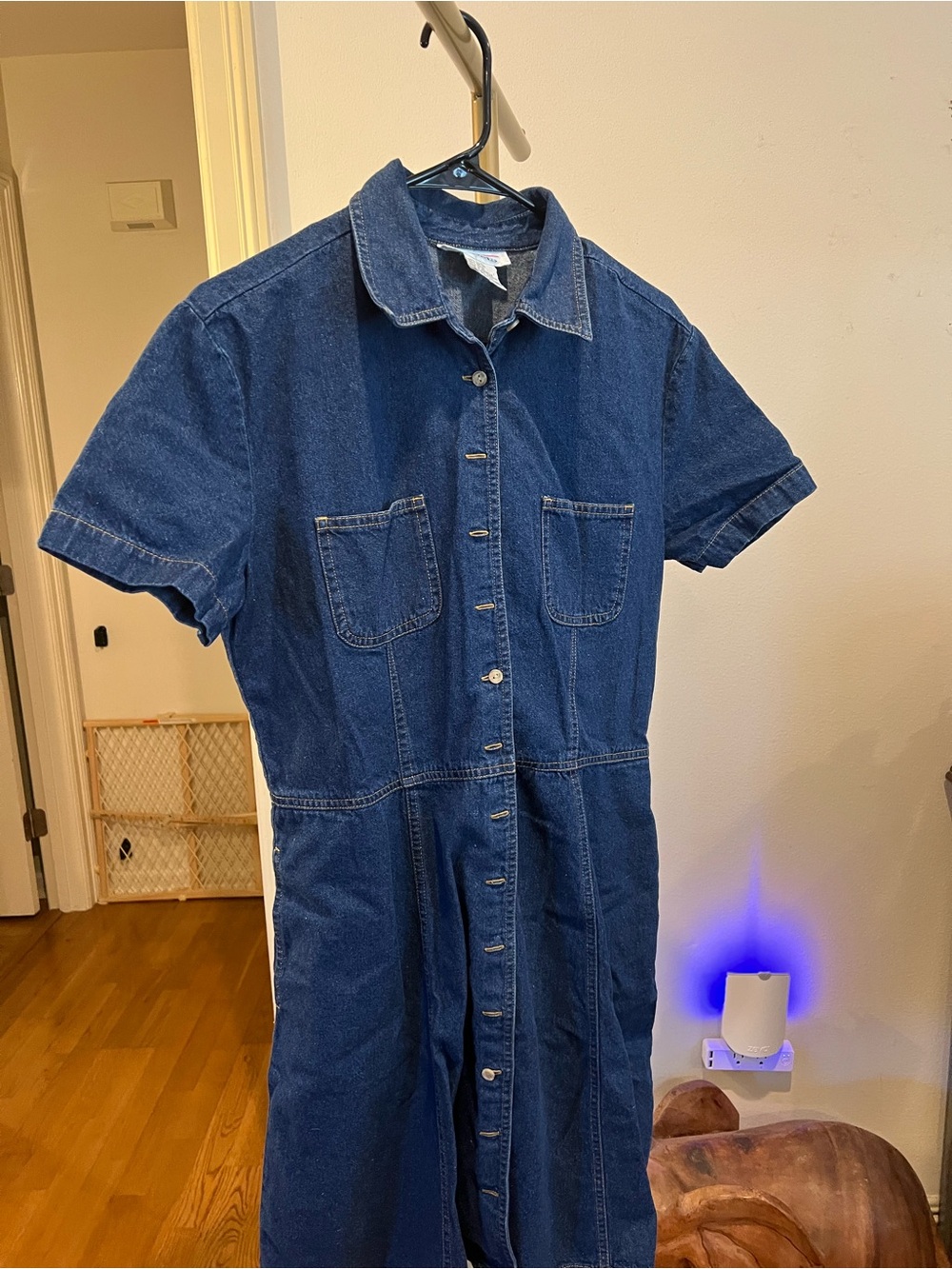 Talbots Dark Blue Denim Button-Front Dress